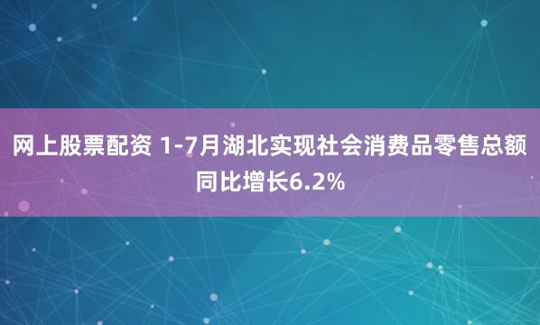 网上股票配资 1-7月湖北实现社会消费品零售总额同比增长6.2%
