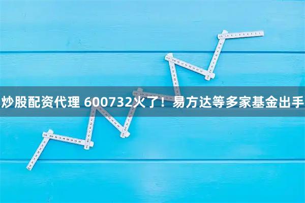 炒股配资代理 600732火了！易方达等多家基金出手