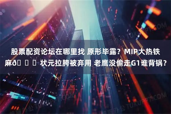 股票配资论坛在哪里找 原形毕露？MIP大热铁麻🙃状元拉胯被弃用 老鹰没偷走G1谁背锅？
